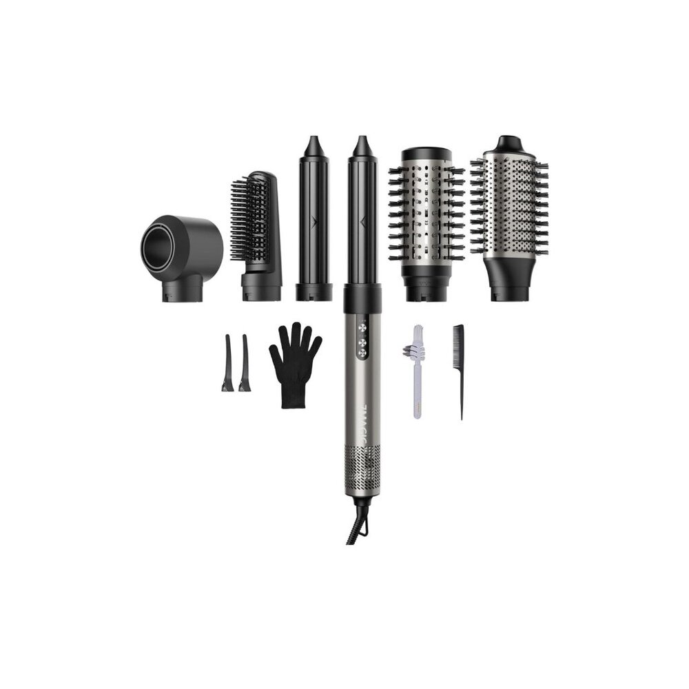 7MAGIC Hair Dryer Brush & 6 in 1 Hair Styler, Silver, 110 Volts, 1200 Watts, Ion